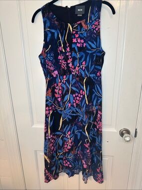 Maeve Navy Dress with Pink & Blue Floral‎ Print size S EUC